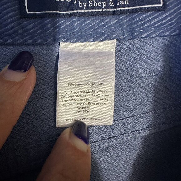 Vineyard Vines Pants Men's 38x32 Blue Corduroy Flat Front Straight Leg Preppy - Picture 6 of 13